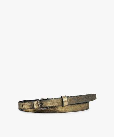 Drykorn Slender Leather Belt - Gold