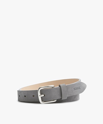 Closed Suede Leather Belt - Dryed Reed