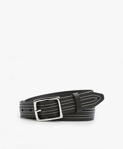 Rag & Bone Teigan Leather Belt - Black 