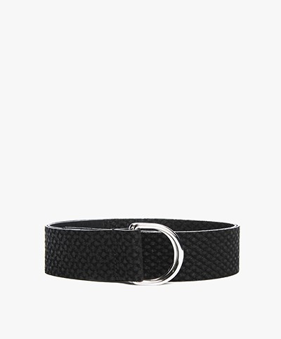 Filippa K Slim Belt - Black Pattern