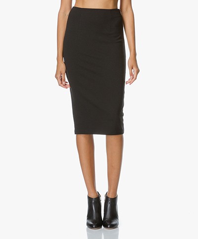 T by Alexander Wang Lux Ponte Fitted Skirt - Black