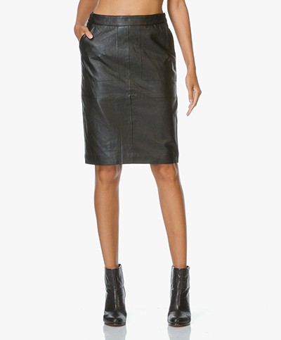 BY-BAR Leather Pencil Skirt - Black