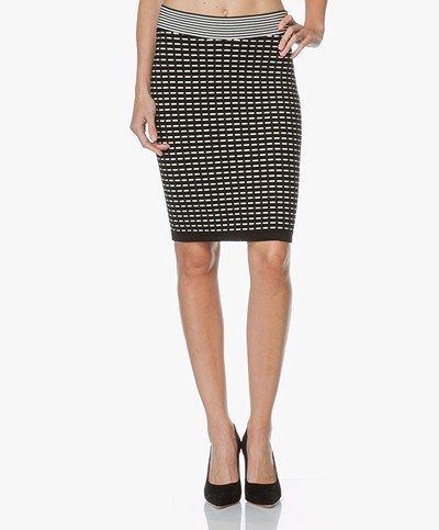 HUGO Sophina Knitted Pencil Skirt - Open Miscellaneous Print