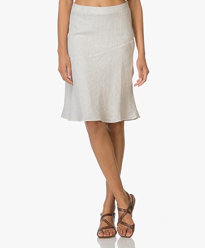 Belluna Piuma Linen Flared Skirt - Greige