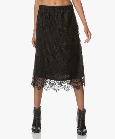 Indi & Cold Falda Lace Skirt - Black
