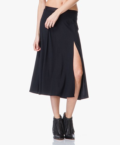Filippa K Jersey Long Slit Skirt - Black