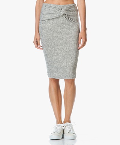 IRO Lousa Jersey Pencil Skirt - Light Grey Melange