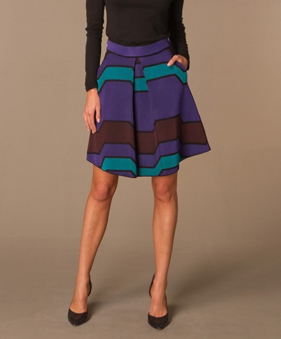 M Missoni Graphic Skirt - Purple/Turquoise/Black