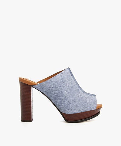 See by Chloé Crosta Clog Platform Sandals - Denim