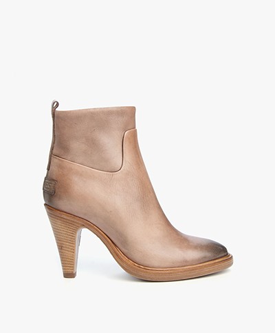 Shabbies Zipbooty Ankle Boots - Beige Ash