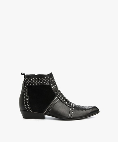 ANINE BING Charlie Boots with Silver Studs - Zwart