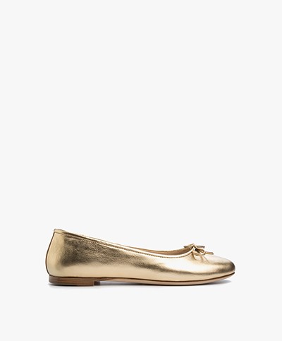 Anine Bing Leather Ballet Flats - Gold 