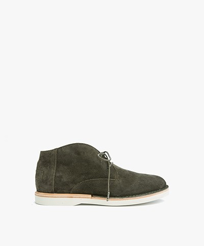 Shabbies Light Lace-Up Shoes in Suede - Dark Olive