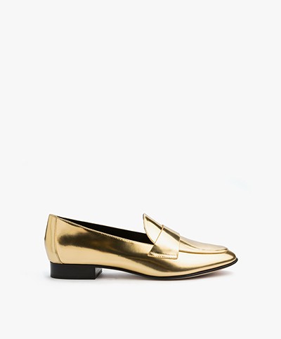 Diane von Furstenberg Lafayette Loafers - Gold Metallic Nappa 