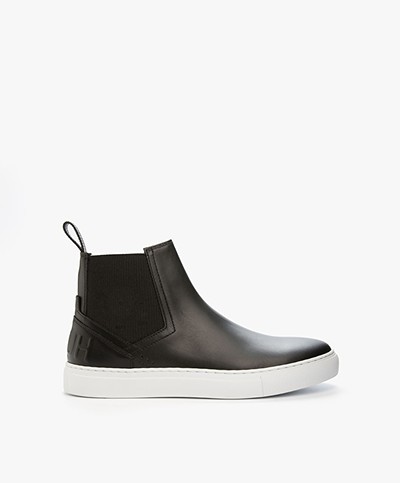 HUGO Erin High Slip-on Sneakers in Leather - Black 