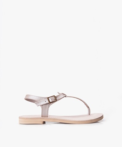 Ilse Jacobsen Leather Thong Sandals - Pink Sand