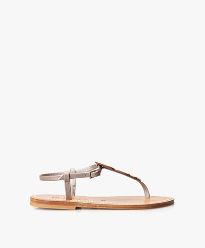 K. Jacques St. Tropez Pythagore Leather Sandals - Taupe