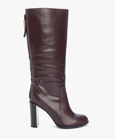 See by Chloé Nara Boots with Metal Heel - Burgundy