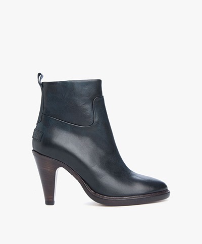 Shabbies Canadese Leather Ankle Boots - Deep Dark Blue