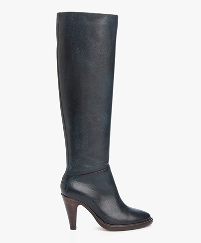 Shabbies Canadese Leather Boots - Deep Dark Blue