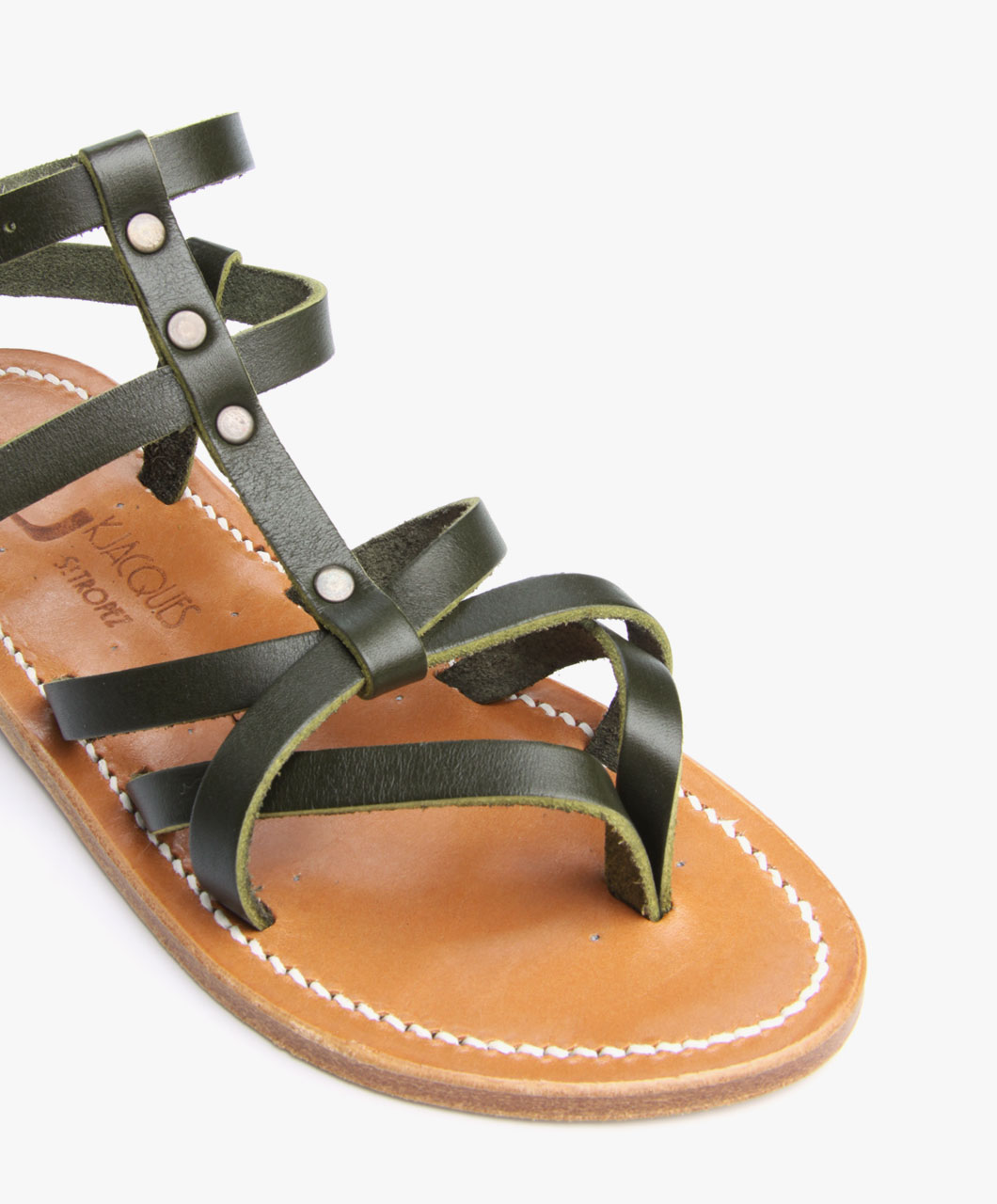 KJacques StTropez Larissa Met Studs Sandalen Khaki Y6bf7gy