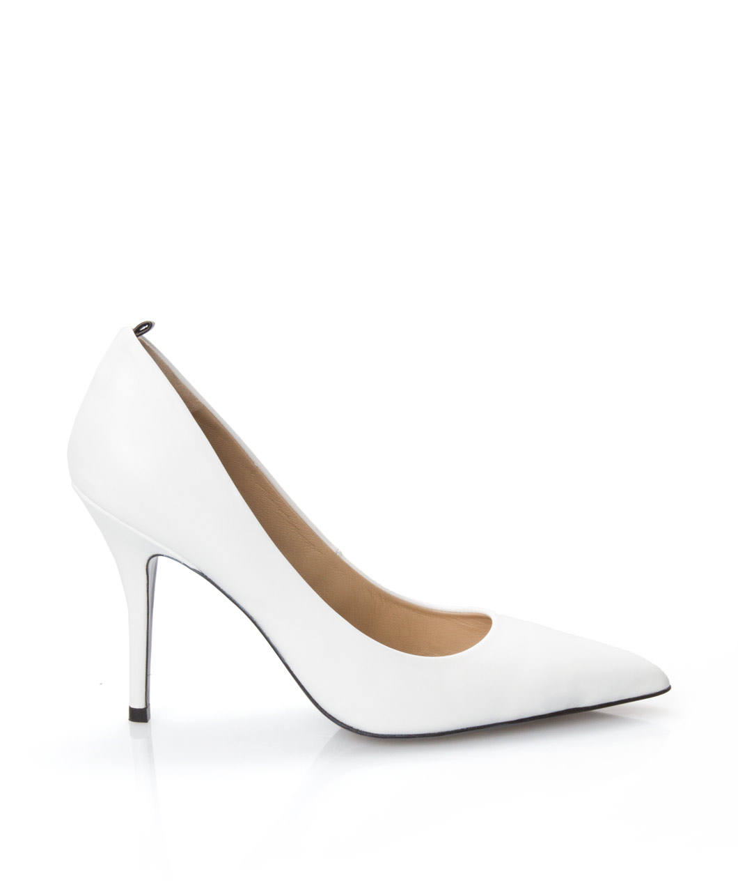 pumps wit leer