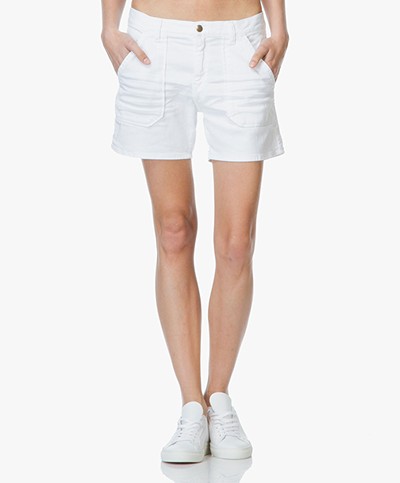 Ba&sh Selby Cotton Denim Shorts - White 