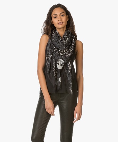 Zadig & Voltaire Kerry Heart Modal Scarf - Black