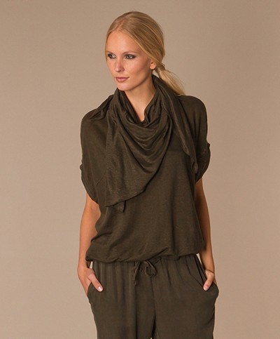 Charli Tate Linen Scarf - Forest