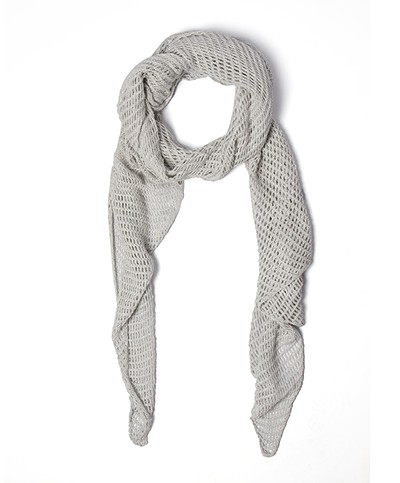 Repeat Open Knitted Scarf - Pearl