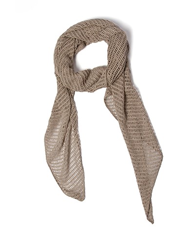 Repeat Open Knitted Scarf - Stone