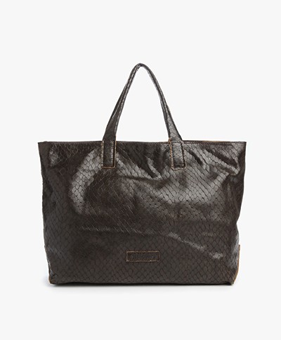 Shabbies Nika Bag in Craquelé Leather - Tartufo