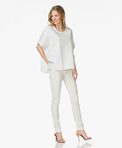 James Perse Brushed Fleece Poncho Jumper - Off-white