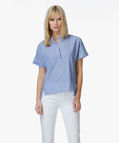 Closed Fine Striped Cotton Shirt - Forget Me Not 