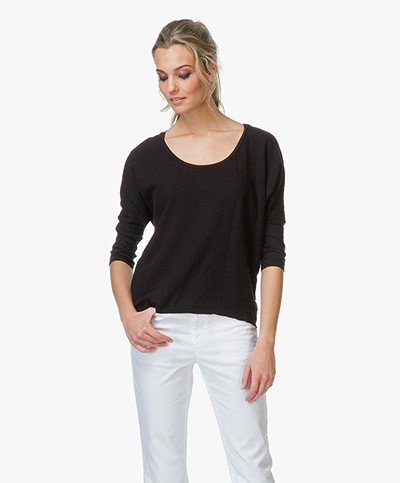 Velvet Clancy Scoop-Neck Jersey T-shirt - Zwart