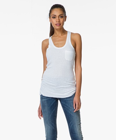 Majestic Ribbed Tank Top - White
