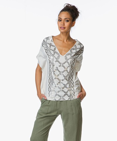 Drykorn Alana T-shirt with Butterfly Sleeves - Kit