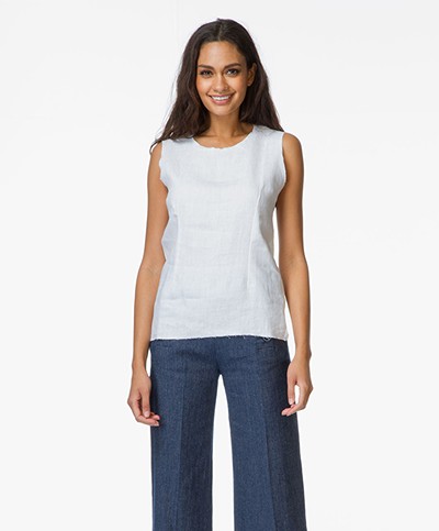 Majestic Top in Cotton and Linen - White 
