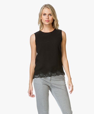 Theory Alshvee Top with Lace - Black 