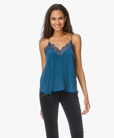 Zadig et Voltaire Christy Caraco Silk Camisole - Prusse