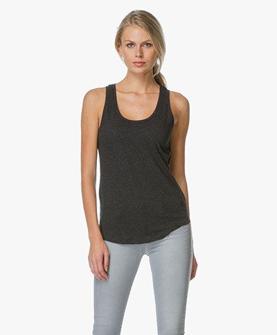 Majestic Cotton Tank Top - Anthracite Chiné