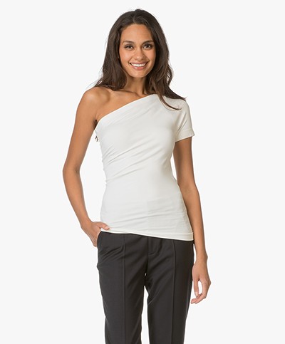 Helmut Lang One-shoulder stretch-jersey Tee - Off-white