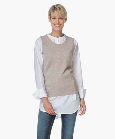 Repeat Cashmere Sleeveless Pullover - Sand