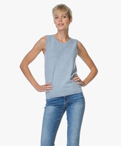 Repeat Cashmere Sleeveless Pullover - Sky