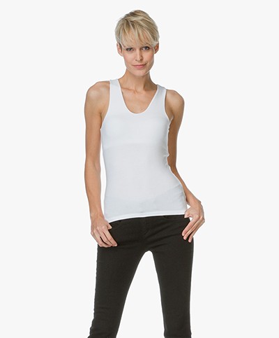 T by Alexander Wang Tank Top With Back Slit - White