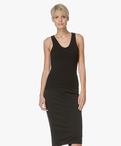 T by Alexander Wang Tank Top With Back Slit - Black