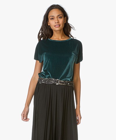 BY-BAR Limited Top in Velvet - Green 