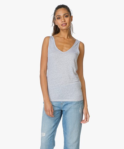 Majestic Linen and Silk Tank Top - Galet Chiné