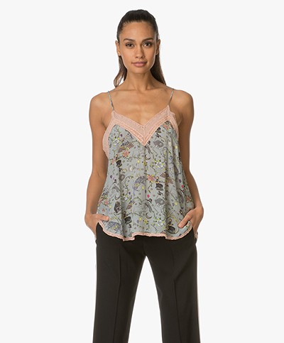 Zadig et Voltaire Top with Circus Print Christy - Nuage 