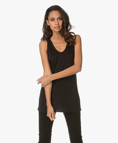 T by Alexander Wang Classic Tank with Pocket - Zwart
